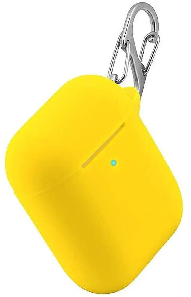 Main image of Soft Silicone AirPods Case 2 &1 - Neon Yellow | Shockproof, 360° Protective Apple Airpods Case Cover with Keychain | Wireless Charging Compatible with Front LED Visible