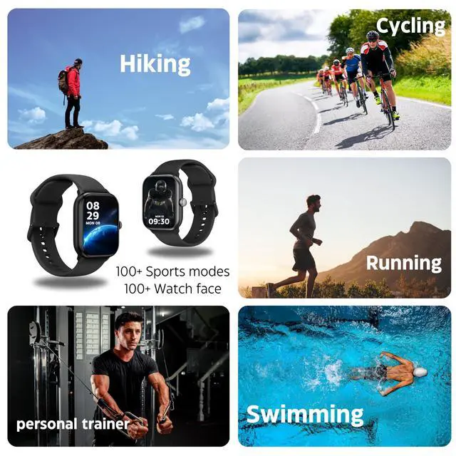 Alt view image 5 of 6 - Smart Watch Watches for Women & Men, Fitness trackers, Heart Rate Monitor, Blood Pressure, Waterproof, Smartwatch, Compatible Android & iPhone Phones, Smartwatches