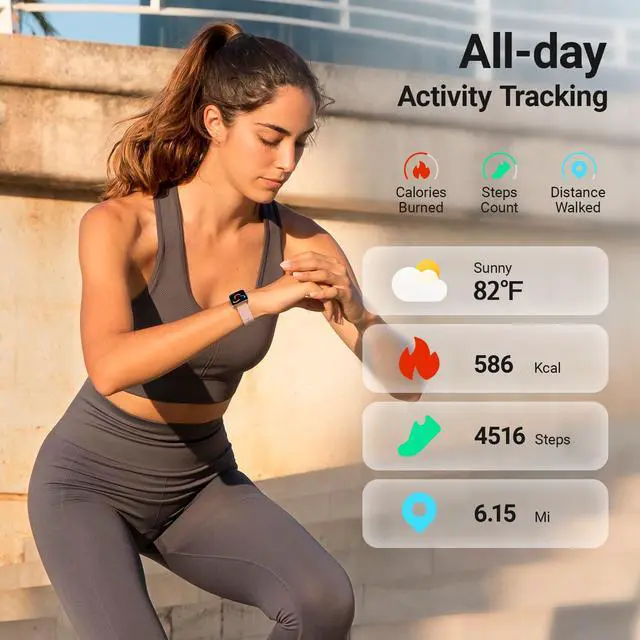 Alt view image 3 of 6 - Smart Watch for Women, Stainless Steel Bezel Fitness Tracker (Make/Answer Calls), IP68 Waterproof, Heart Rate SpO2 Monitor, Sleep & Activity Tracking Smartwatch for Android Phones iPhone