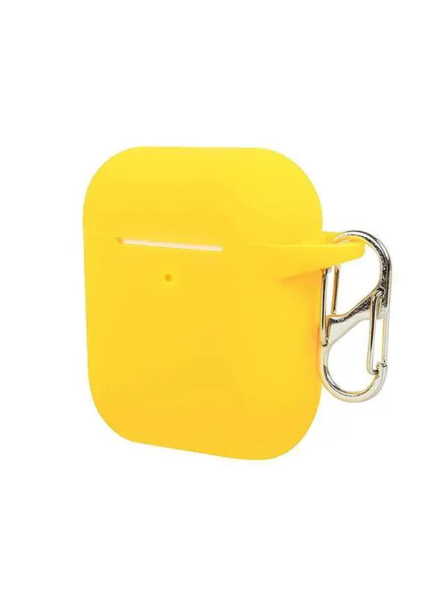 Alt view image 4 of 7 - Soft Silicone AirPods Case 2 &1 - Neon Yellow | Shockproof, 360° Protective Apple Airpods Case Cover with Keychain | Wireless Charging Compatible with Front LED Visible