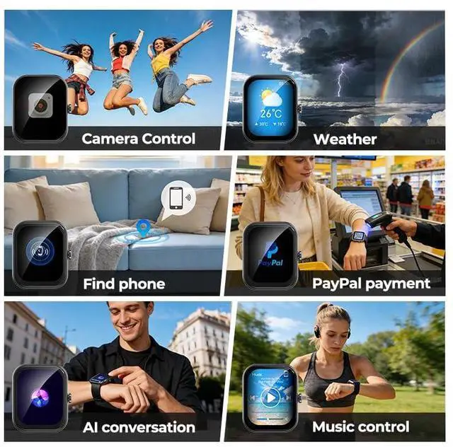 Alt view image 5 of 7 - Smart Watch for Men Women, 14 Day Battery, 1.87" Fitness Tracker for Android & iPhone, Answer/Make Calls, Alexa Built-in, IP68 Waterproof Watches 100+ Sport Modes, 24/7 Heart Rate & Sleep Monitor