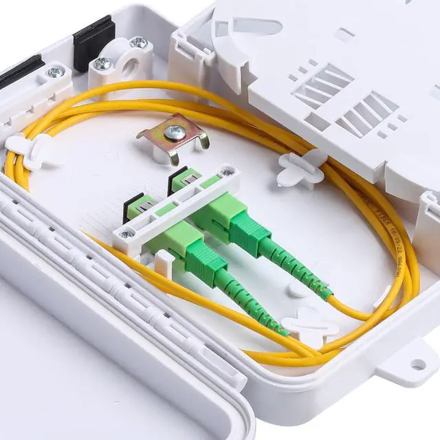 Alt view image 4 of 7 - 4-Port Fiber Optic Distribution Box - Waterproof ABS Plastic, SC/APC Fiber Coupler, White