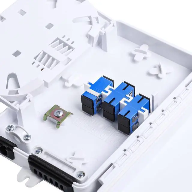 Alt view image 2 of 7 - 6-Port Fiber Optic Distribution Box - Waterproof ABS Plastic, SC/FC/E2000 Adapters, SC/UPC Fiber Coupler