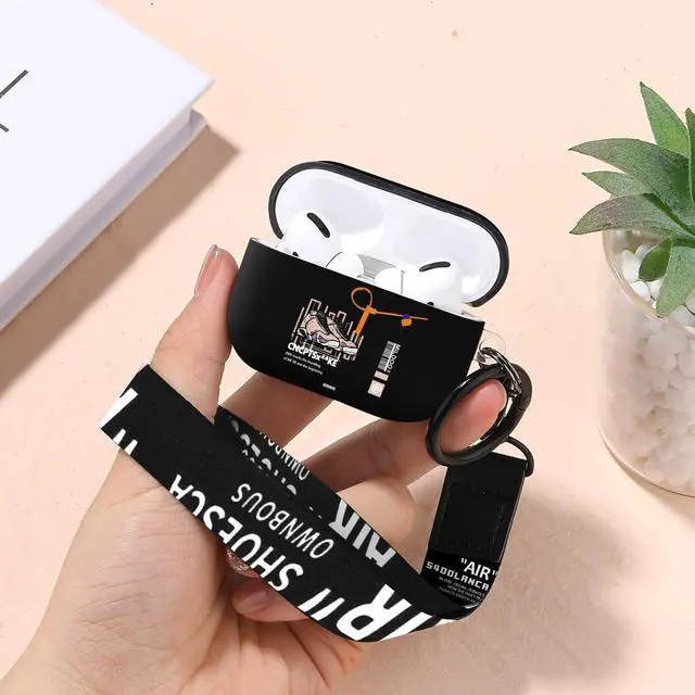 Alt view image 6 of 7 - for Airpods Pro Case, Cute Cool Sports Khaki Shoes Pattern TPU Soft Cases for Airpods Pro Case 1st Gen, Shockproof for Airpods Pro 2019 Case Men Women with Cleaner Kit & Lanyard