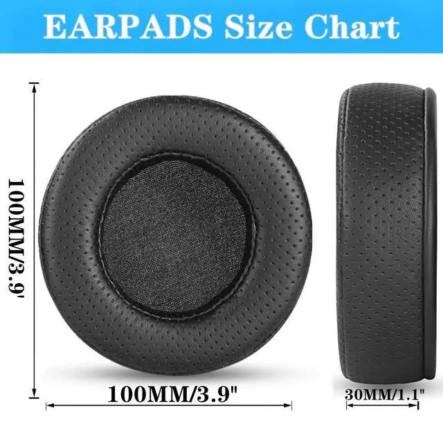 Alt view image 3 of 6 - Earpads for Beyerdynamic MMX 300 DT 990/ DT 770/Pro Headset | Replacement Ear Pads with Perforated Memory Foam Cushions-Black