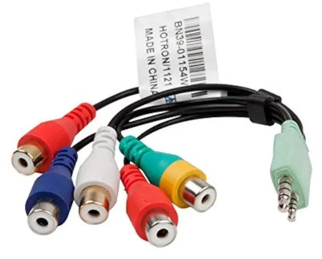 Main image of Video Cable BN39-01154W 0.3m 3.5mm Male 2.5mm Male to 5RCA Female Plug Audio Video AV Adapter Cable Cord for Samsung LED TV, Compatible ME40A ME40B ME46A ME46B ME55A ME55B ME65B ME75B Series TV