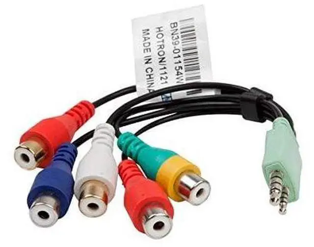 Alt view image 2 of 5 - Video Cable BN39-01154W 0.3m 3.5mm Male 2.5mm Male to 5RCA Female Plug Audio Video AV Adapter Cable Cord for Samsung LED TV, Compatible ME40A ME40B ME46A ME46B ME55A ME55B ME65B ME75B Series TV