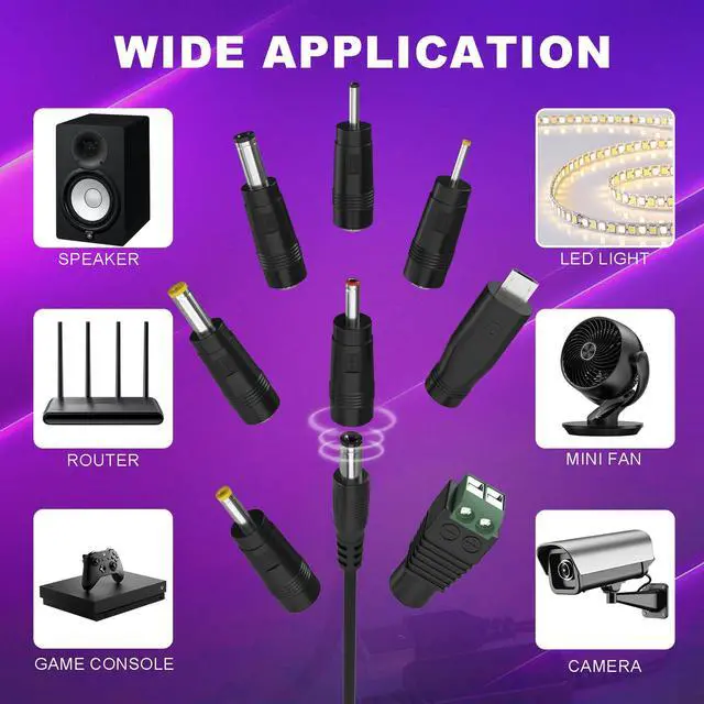 Alt view image 6 of 7 - 3 Pack LED Display USB to 12V Adapter - DC Voltage Regulator Adjustable 5V to 9V/12V Boost Converter, Step Up Converter with 8 DC Plug and USB Adapter