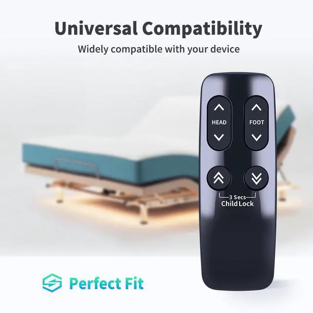 Alt view image 3 of 7 - Remote for Serta/Linak/Beautyrest Bed HC12BL0011-02/HC10BL TD33 | Easy pairing,Responsive control, Head/Foot lift, Zero Gravity