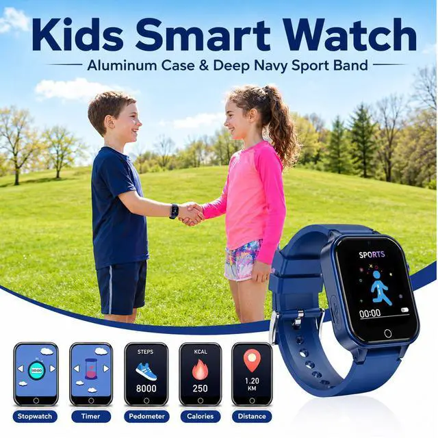 Alt view image 4 of 6 - Smart Watch for Kids 4-12 Years Boys Girls, Blue | 26 Puzzle Games, Camera, Video Music Player, Pedometer, Flashlight & Alarm Clock, Learning Education Toy