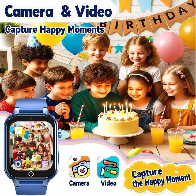 Alt view image 6 of 6 - Smart Watch for Kids 4-12 Years Boys Girls, Blue | 26 Puzzle Games, Camera, Video Music Player, Pedometer, Flashlight & Alarm Clock, Learning Education Toy