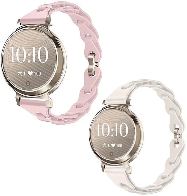 Main image of Compatible with Garmin Lily 2 Bands, 14mm Elastic Silicone Hollowed Out Replacement Straps Compatible for Garmin Lily 2 Smartwatch