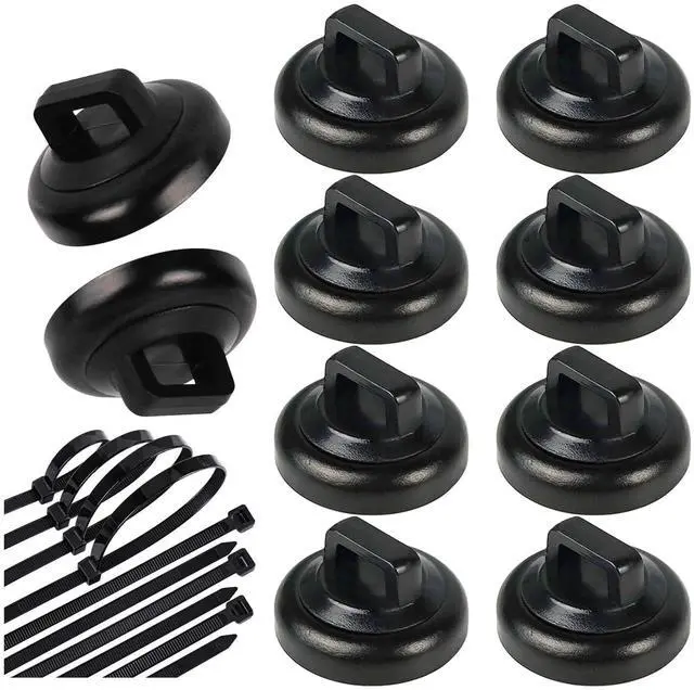 Main image of Magnetic Zip Tie Mounts with Cable Ties, 19 mm Diameter Magnet Base for Wire Cable Management for Home Office Car Marine Organization (Black,10)