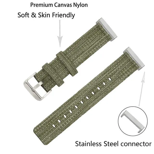 Alt view image 3 of 7 - Bands Compatible with Fitbit Sense 2/Versa 4/Versa 3/Sense, Breathable Woven Fabric Strap, Adjustable Replacement Wristbands for Women Men