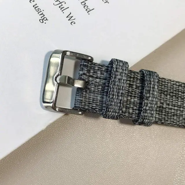 Alt view image 4 of 7 - Bands Compatible with Fitbit Sense 2/Versa 4/Versa 3/Sense, Breathable Woven Fabric Strap, Adjustable Replacement Wristbands for Women Men