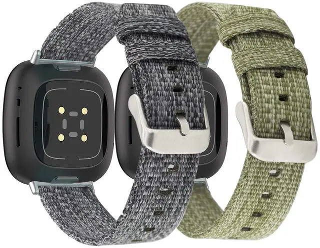 Main image of Bands Compatible with Fitbit Sense 2/Versa 4/Versa 3/Sense, Breathable Woven Fabric Strap, Adjustable Replacement Wristbands for Women Men