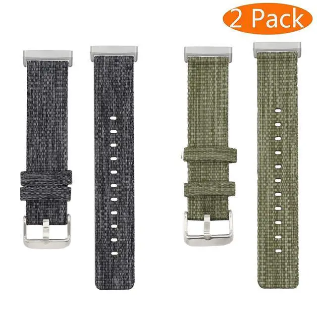 Alt view image 2 of 7 - Bands Compatible with Fitbit Sense 2/Versa 4/Versa 3/Sense, Breathable Woven Fabric Strap, Adjustable Replacement Wristbands for Women Men