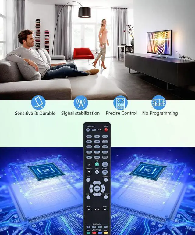 Alt view image 4 of 6 - Remote Control Replacement for Denon AVR-S960H RC-1257 AVR-X2100W RC-1226 AVR-X1800H AVR-X2600H DRA-900H AVR-S930H RC-1239 AVR-X1400H Home Theater AVR AV Receiver