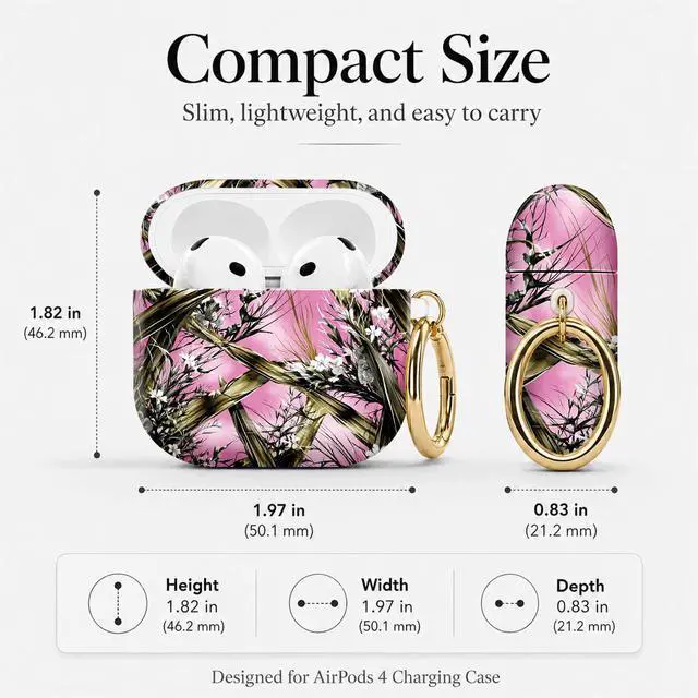 Alt view image 3 of 7 - Compatible with Airpod 4 Case,TPU Cute Pattern Protective, Shockproof Anti Scratch Case with Keychain Ring, Supports Wireless Charging(Abstract Botanical with Pink Background)
