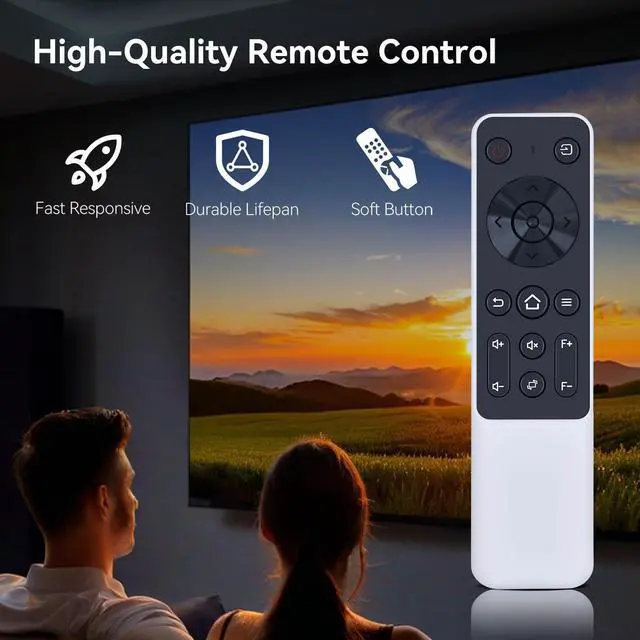 Alt view image 3 of 7 - Replacement Remote Control for VIZONY RD830 FHD, HAPPRUN JQ820 Projector | for VGKE RD828, FunFlix G1, TOPTRO TR23, VOPLLS W-25000L, OSENOUS RD-810 Projector