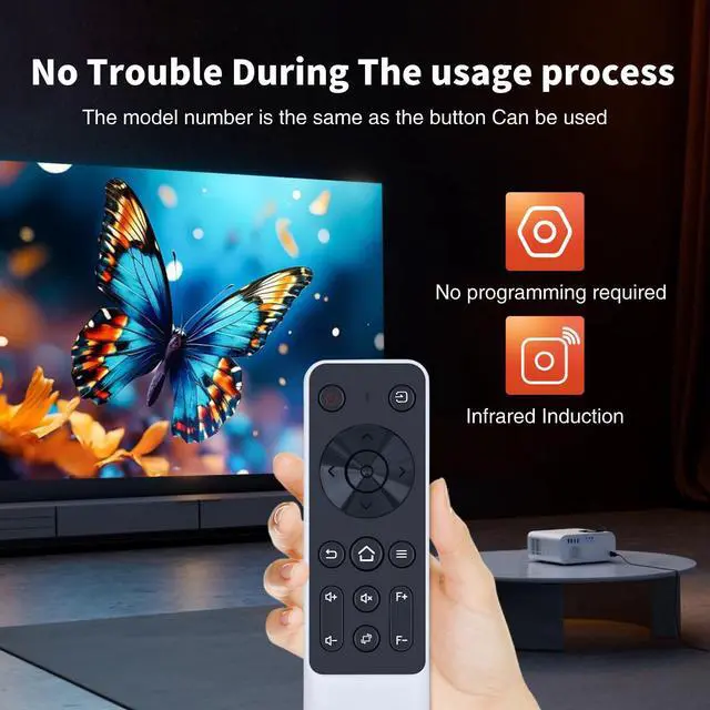 Alt view image 3 of 7 - New Replacement Remote Control Compatible with VIZONY RD-830 RD830 & FunFlix G1 & OSENOUS RD-810 RD810 FHD 1080P & HAPPRUN 1500 ANSI Projector