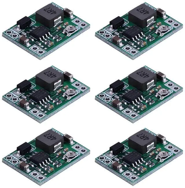 Main image of 6-Pack MP1584EN Buck Converter, DC-DC, 3A Adjustable | 4.5-28V input to 0.8-20V output, up to 92% efficiency, compact 22x17x4mm, for DIY electronics