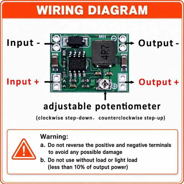 Alt view image 5 of 7 - 6-Pack MP1584EN Buck Converter, DC-DC, 3A Adjustable | 4.5-28V input to 0.8-20V output, up to 92% efficiency, compact 22x17x4mm, for DIY electronics