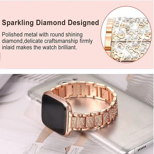 Alt view image 3 of 6 - 22mm Women's Jewelry Bling Diamond Metal Dressy Strap, Adjustable Replacement Strap Accessories Compatible for GTX12, T60 Smart Watches