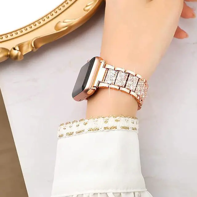 Alt view image 4 of 6 - 22mm Women's Jewelry Bling Diamond Metal Dressy Strap, Adjustable Replacement Strap Accessories Compatible for GTX12, T60 Smart Watches