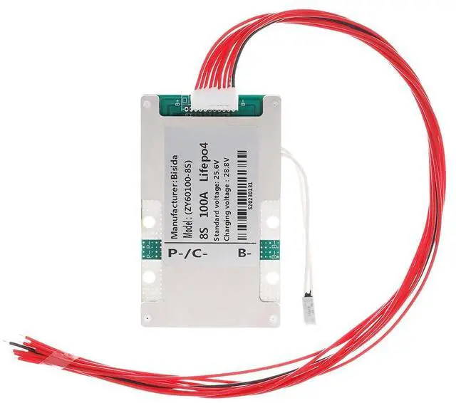 Main image of 8S BMS 25.6V 100A Lifepo4 Battery Management System PCB Protection Board with Balance Wire and NTC,Ten Functional protections, Common Port, for Lifepo4 Battery Pack (8S 25.6V 100A)
