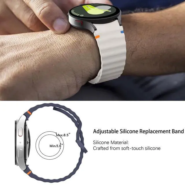 Alt view image 4 of 5 - Compatible for Shock Clock Max Bands, New Silicone Woven Line Adjustable Replacement Strap Compatible for Pavlok Shock Clock 3, Max