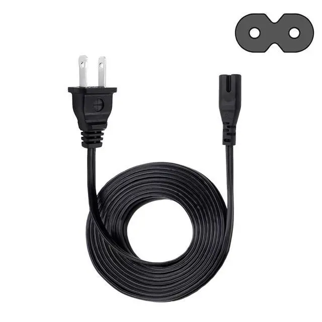 Alt view image 3 of 6 - 2 Prong Power Cord Replacement for Bose Smart Soundbar 600 900 300 Soundbar 8Ft IEC C7 Power Cord AC Cable