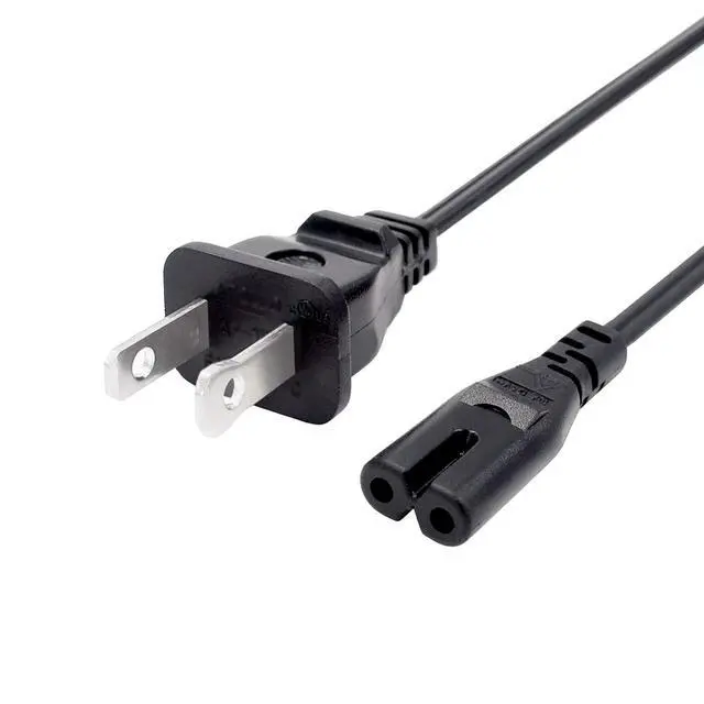 Alt view image 6 of 6 - Power Cord Replacement for TCL Roku Smart LED LCD HD TV Samsung UN32EH4000FXZA UN32EH4003FXZA UN32EH4000 UN32EH4003 2 Prong TV Power Cord 8ft AC Cable