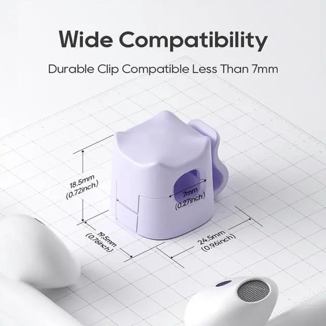 Alt view image 2 of 6 - 6 Pack Cable Clips - Adhesive Cord Organizer for Home Office Desk, Phone, Car, Wall, Desktop, Nightstand - Cable Management SolutionPurple