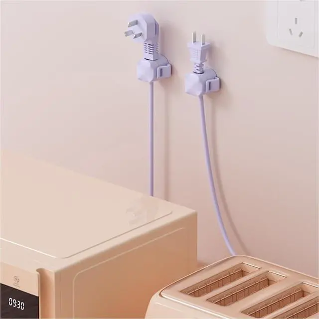 Alt view image 6 of 6 - 6 Pack Cable Clips - Adhesive Cord Organizer for Home Office Desk, Phone, Car, Wall, Desktop, Nightstand - Cable Management SolutionPurple