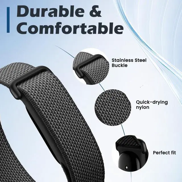 Alt view image 4 of 7 - Stretchy Nylon Sport Loop Bands Compatible with Google Fitbit Air Band