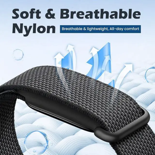 Alt view image 3 of 7 - Stretchy Nylon Sport Loop Bands Compatible with Google Fitbit Air Band
