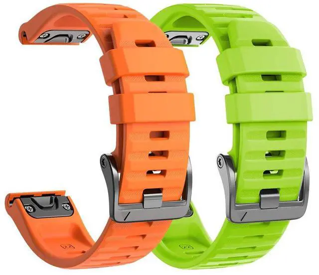 Main image of Compatible with Fenix 6 Pro Band 22mm Easy Fit for Fenix 5/Fenix 5 Plus/Fenix 6/Fenix 6 Pro/Forerunner 935/Forerunner 945/Approach S60/Quatix 5(Green/Orange)