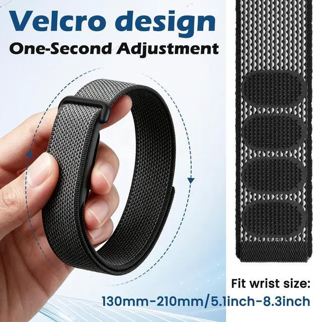 Alt view image 5 of 7 - Stretchy Nylon Sport Loop Bands Compatible with Google Fitbit Air Band