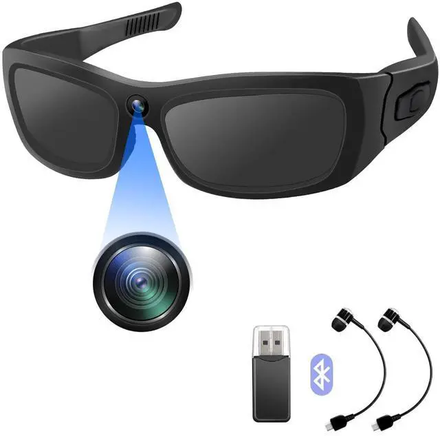 Main image of HD 1080P Camera Sport Glasses Bluetooth Sunglasses Video Camera, Glasses Action Camera with Earphone for Outdoor, Travel, Cycling (No Audio)