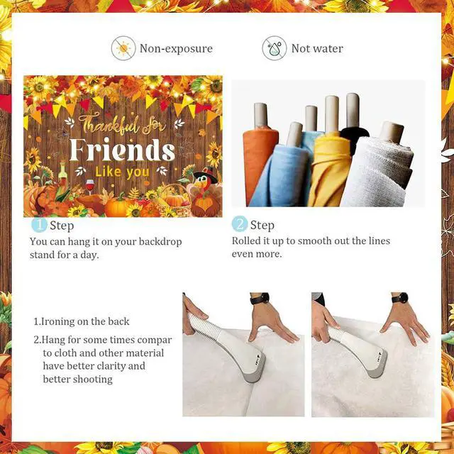 Alt view image 7 of 7 - Happy Friendsgiving Party Backdrop Thankful for Friends Like You Photography Background Fall Thanksgiving Friends Giving Give Thanks Party Decorations Banner (94X70 inch (8x6FT))