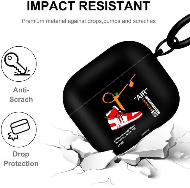 Alt view image 2 of 7 - for Airpods 3rd Generation Case with Lanyard Cute Cartoon Sports Shoes, Protective TPU Soft Cases Cover Rugged for Apple Airpods 3 Case with Keychain for Women MenRed