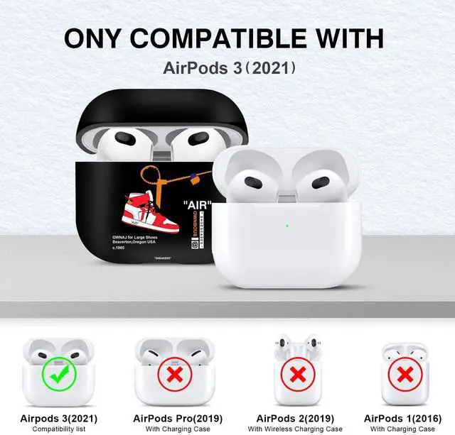Alt view image 5 of 7 - for Airpods 3rd Generation Case with Lanyard Cute Cartoon Sports Shoes, Protective TPU Soft Cases Cover Rugged for Apple Airpods 3 Case with Keychain for Women MenRed