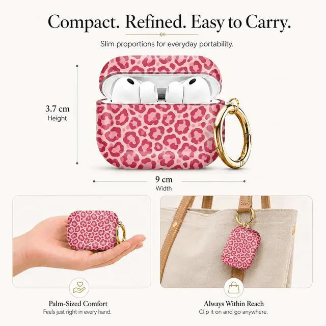 Alt view image 2 of 7 - Compatible with AirPod Pro 3 Case (2025), Stylish Pattern Protective Cover with Keychain, Shockproof Anti-Drop TPU Case for Women and Men(Pink Spot)
