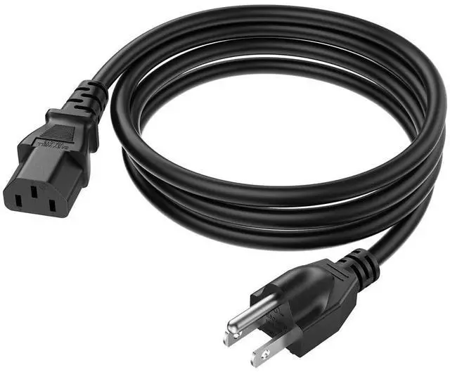 Main image of 2-Pack 18AWG Universal Power Cord 6FT NEMA 5-15P to IEC320C13 | for NEMA 5-15P to IEC320C13 Cable,Black PVC Molding,1.8M,UL Safety Certification,SJT cable