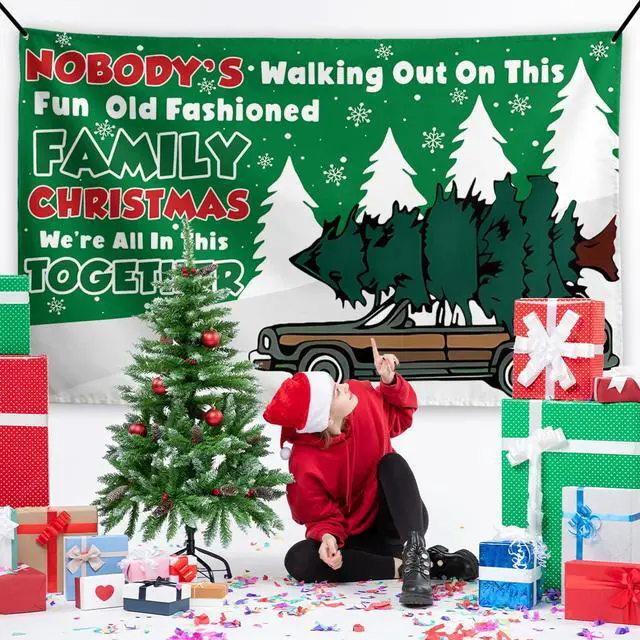 Alt view image 2 of 5 - Christmas Backdrop 71×43 Inch New Year Xmas Decorations for Home | Seasonal Christmas Decor, Photo Background, Wall Ornament for Xmas Home Events and New Year Festivities