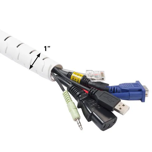 Alt view image 5 of 5 - Cable Zipper Cord Tube Organizer with Zip Tool, 8.2 Feet, Cable Management Sleeve, Cover for Long Wire Runs, 1 Inch Diameter (8.2 FT, White)