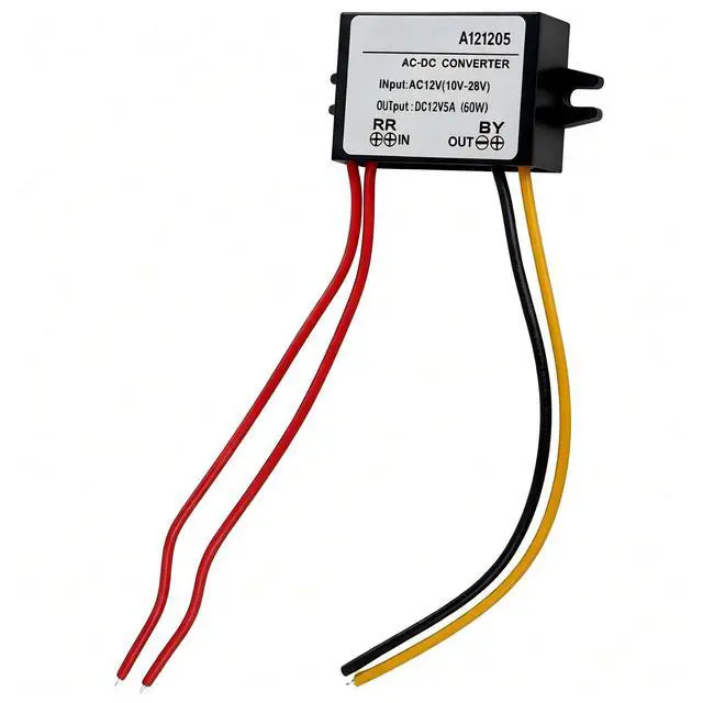 Main image of AC to DC Converter 12V 5A, IP67 Waterproof Step Down Converter AC 10-28V to DC 12V, Integrated SMD with 4 Cables for Motor, Pump, Router, Surveillance Camera (1Pcs)