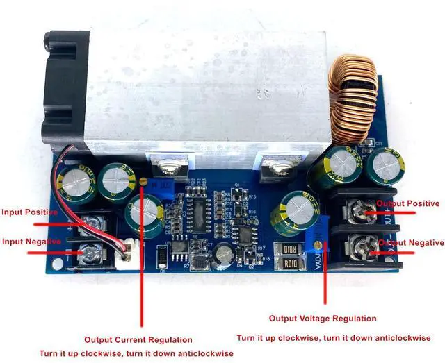 Alt view image 2 of 6 - 600W 25A Step-Down Adjustable Power Module DC-DC CC CV 12V-75V to 5V 19V 21V 24V 48V Buck Converter Voltage Regulator Module