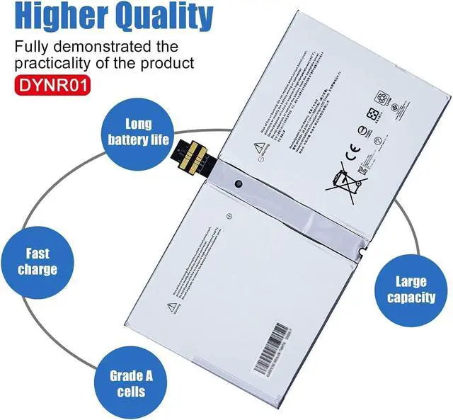 Alt view image 4 of 6 - DYNR01 G3HTA027H Laptop Battery Compatible with Microsoft Surface Pro 4 1724 12.3 inch Tablet G3HTA026H 7.5V 38.2Wh 5087mAh with Tools